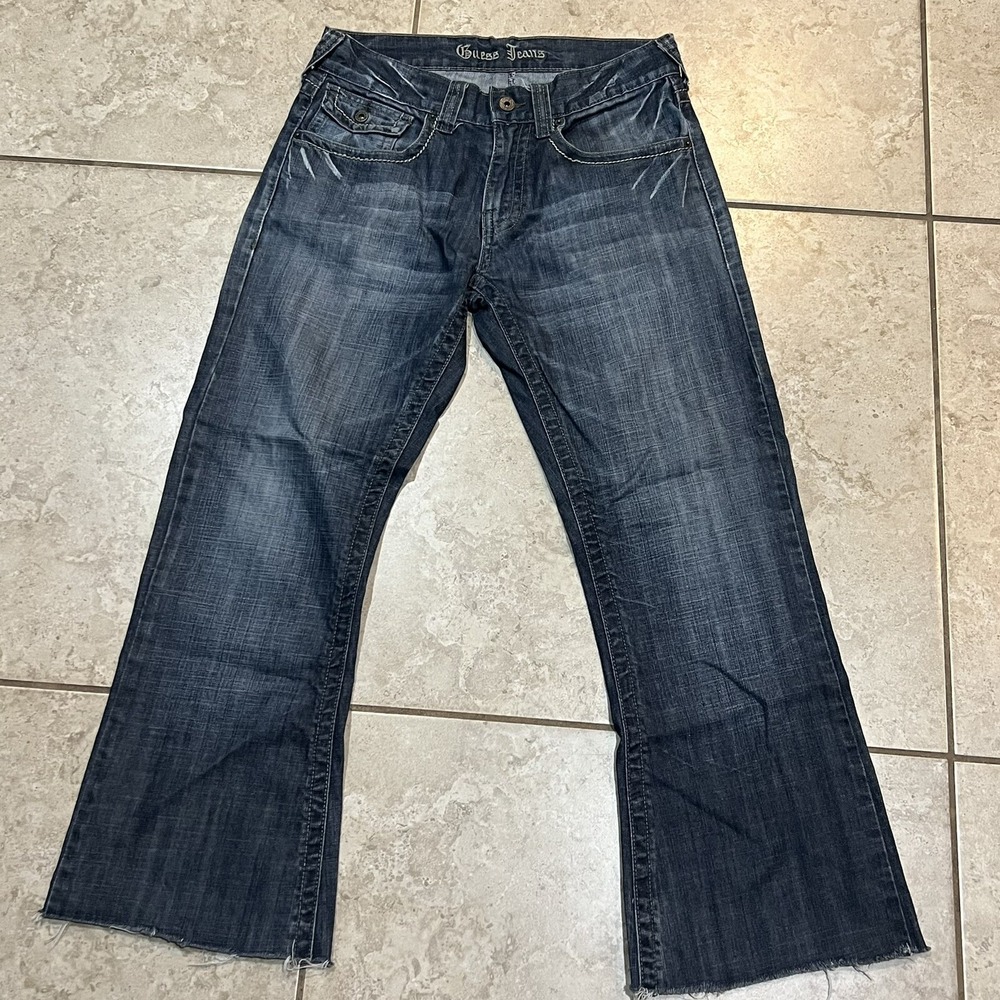 Guess Jeans (Rn62136) Original Stretch Women's Boot Tag: 31 (30x27) Raw Hem